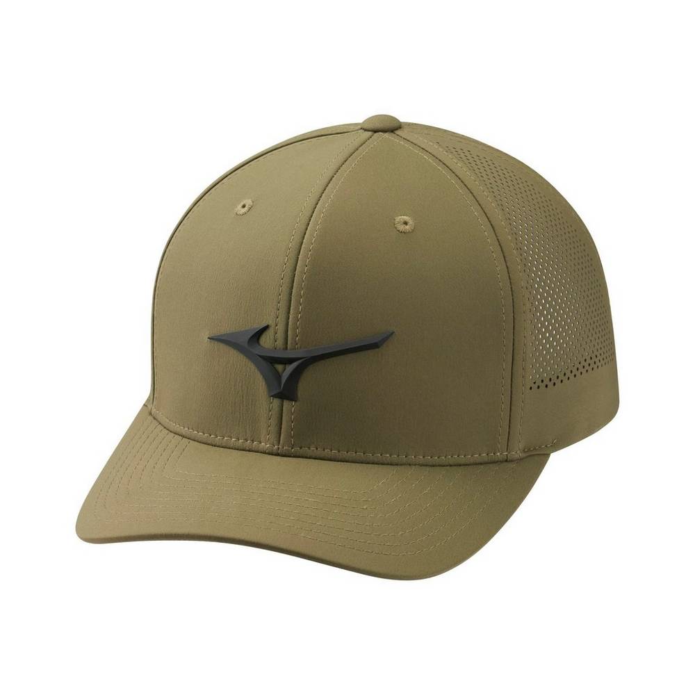 Cappello Mizuno Tour Vent Adjustable Uomo - Verde Scuro Oliva - 98762-UXOQ